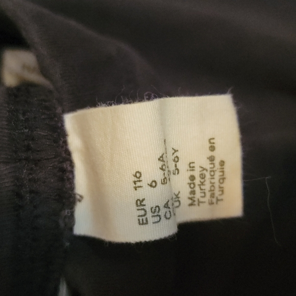 2 Pack Girls Fleece Lined Leggings, H&M and Pinky & Rosy, Size 6 - Picture 4 of 4